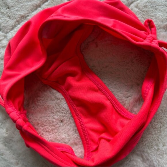 Xhilaration | Neon Coral Lace Ruffle Bikini Swimsuit Set | Size Medium (7/8) - Picture 7 of 8